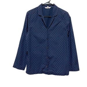 Brooks Brothers Womens S Button Up Shirt Long Sleeve Navy Polka Dot Blouse Top